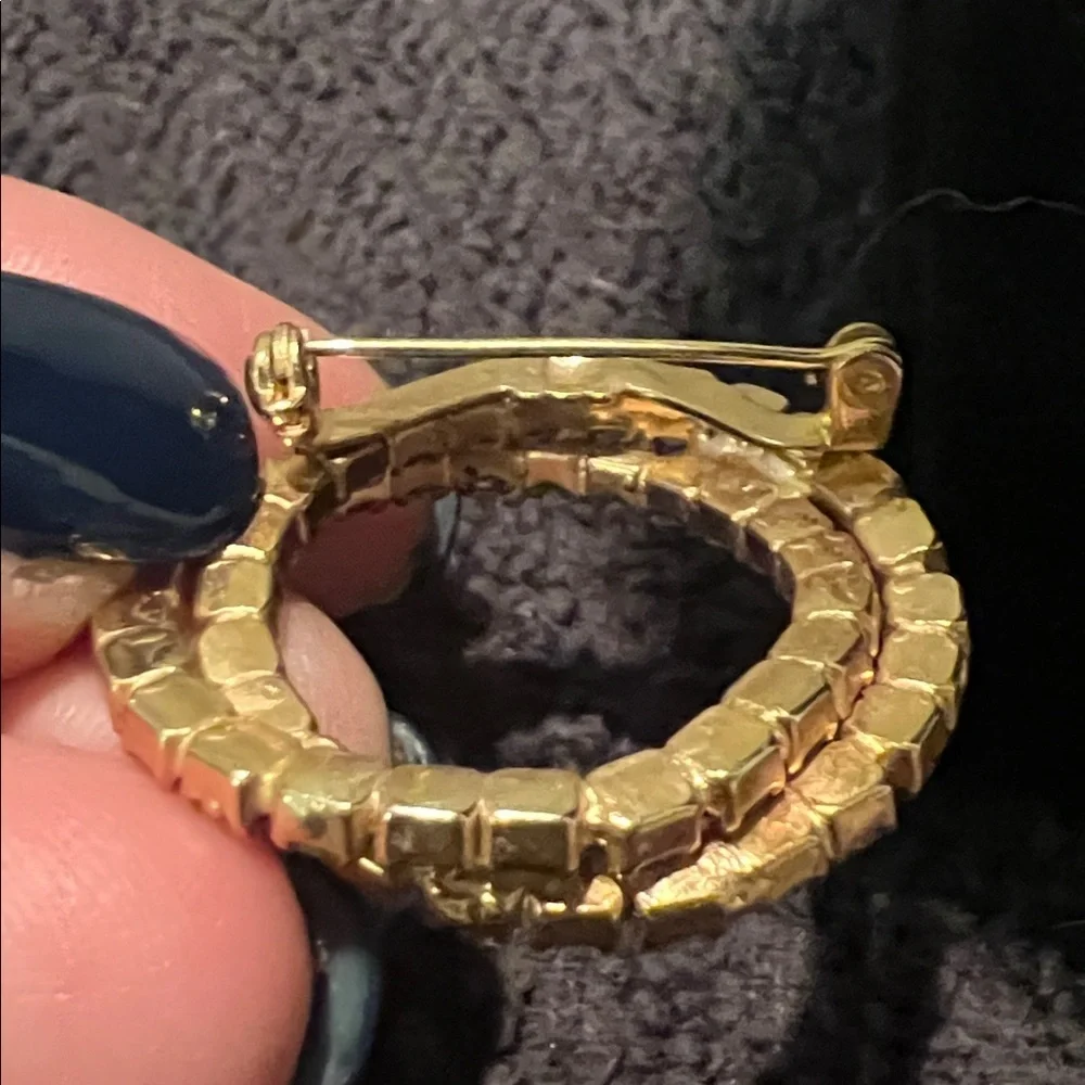Vintage Double Circle A/B Rhinestone Brooch